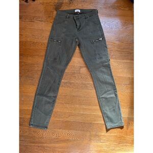 Pistola Women's Green Cargo Skinny Jeans Size 26 Zipper Pockets